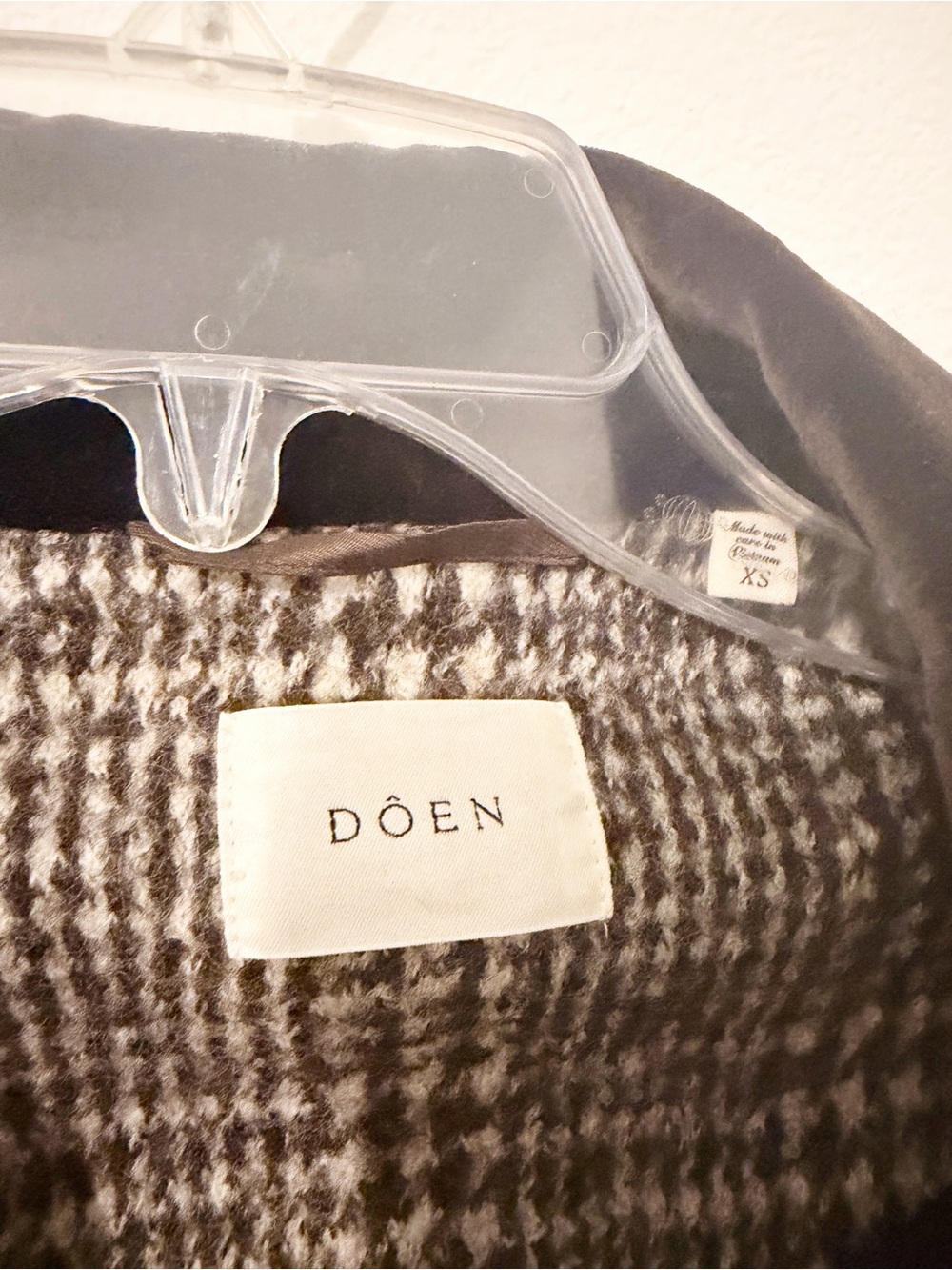 Doen Dover Coat in Lascelle Houndstooth Long Wool Size XS * - Picture 5 of 9